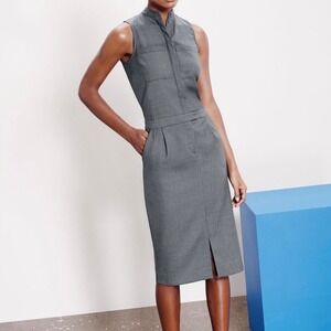 J. Crew Gray Wool Sleeveless Lined Sheath‎ Dress 8 Office Workwear Professional